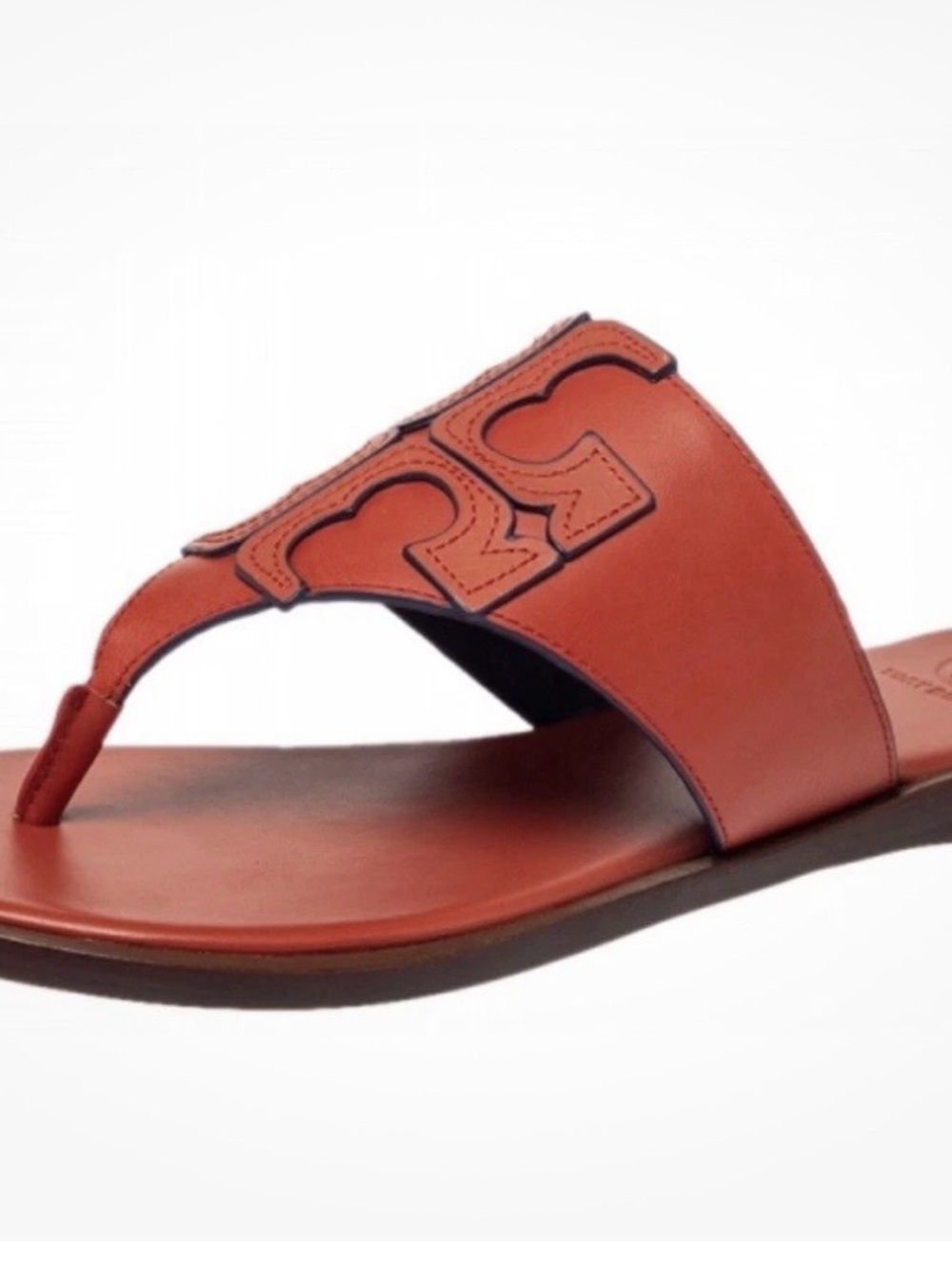 Tory Burch Women's Leather Toe-Post Sandal in Terracotta